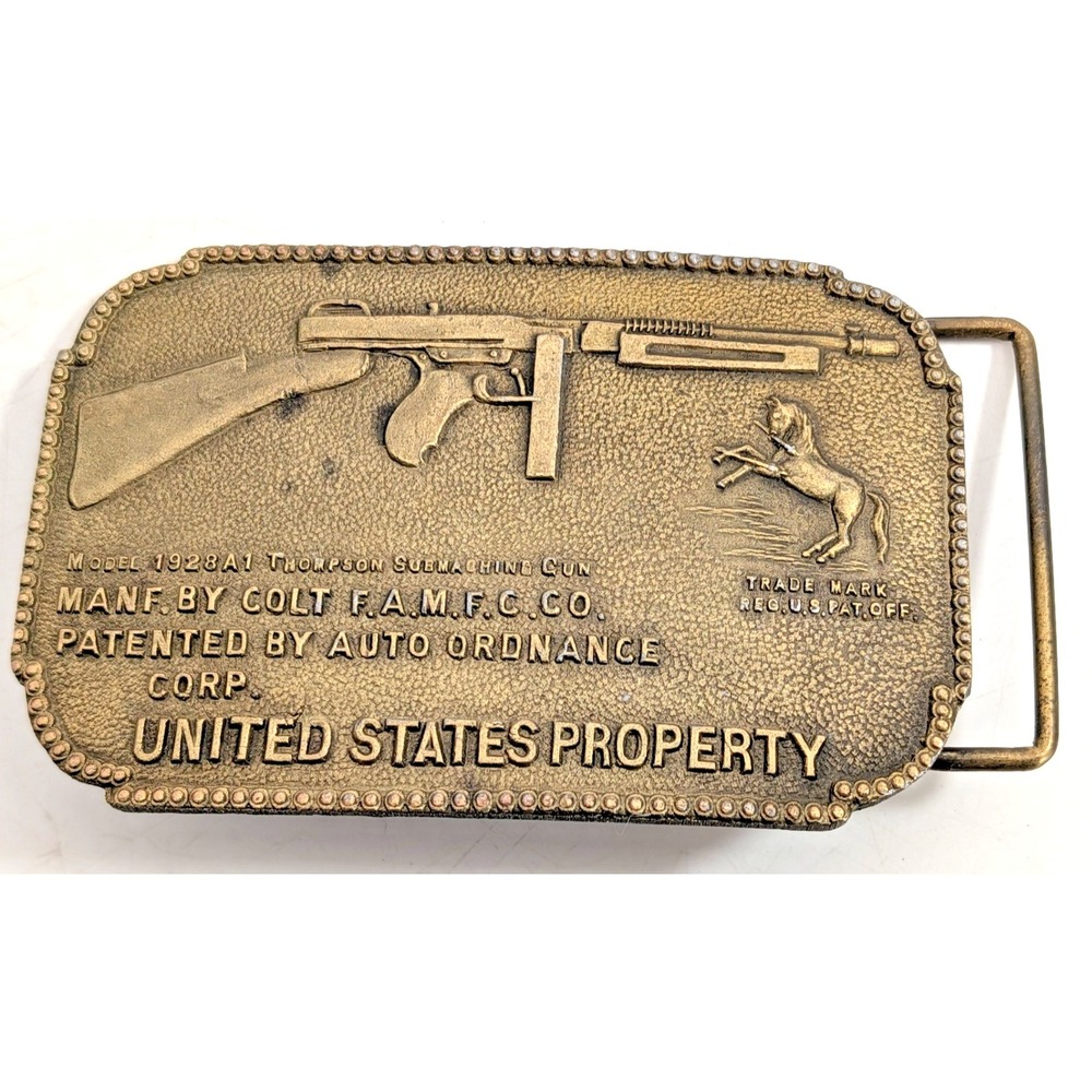 Model 1928 A1 Thompson Submachine Gun - COLT U.S. Property Belt buckle